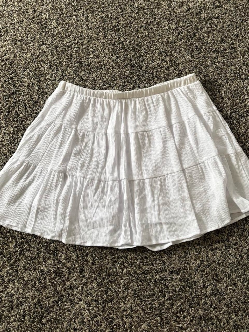 No Boundaries White Tiered Skater Skirt